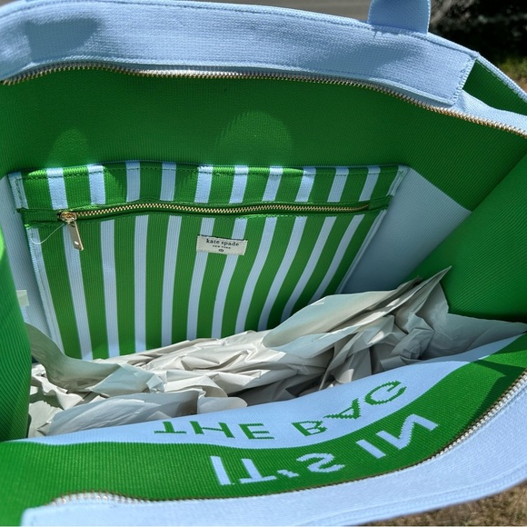 kate spade x Target Colorblock Knit Tote Green / Blue NWT - Picture 9 of 9
